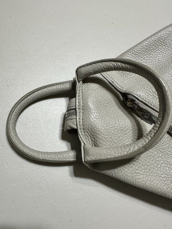 valentina convertible sling backpack handbag pebble leather gray made in italy main image 8